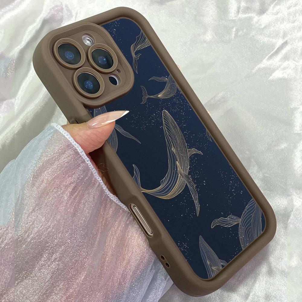 JT569 Whale Dark for iPhone 17 16 15 14 13 12 Pro Max Samsung S26 S25 Ultra A17 A07 A56 A16 A15 A14 Xiaomi 15T Redmi 15c 14C Note 11 12 13 Soft Case