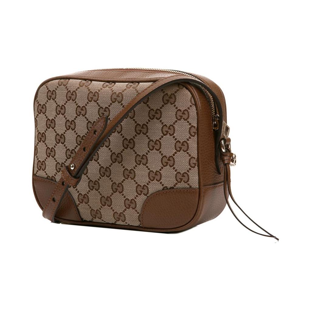 Gucci GG Supreme Canvas Brown Leather Mini Crossbody Camera Bag For Unisex Daily Use
