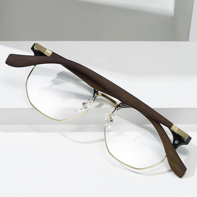New Blue Light Blocking Glasses Men Women Wood Grain Temples Retro Eyewear Optical Spectacle Eyeglass