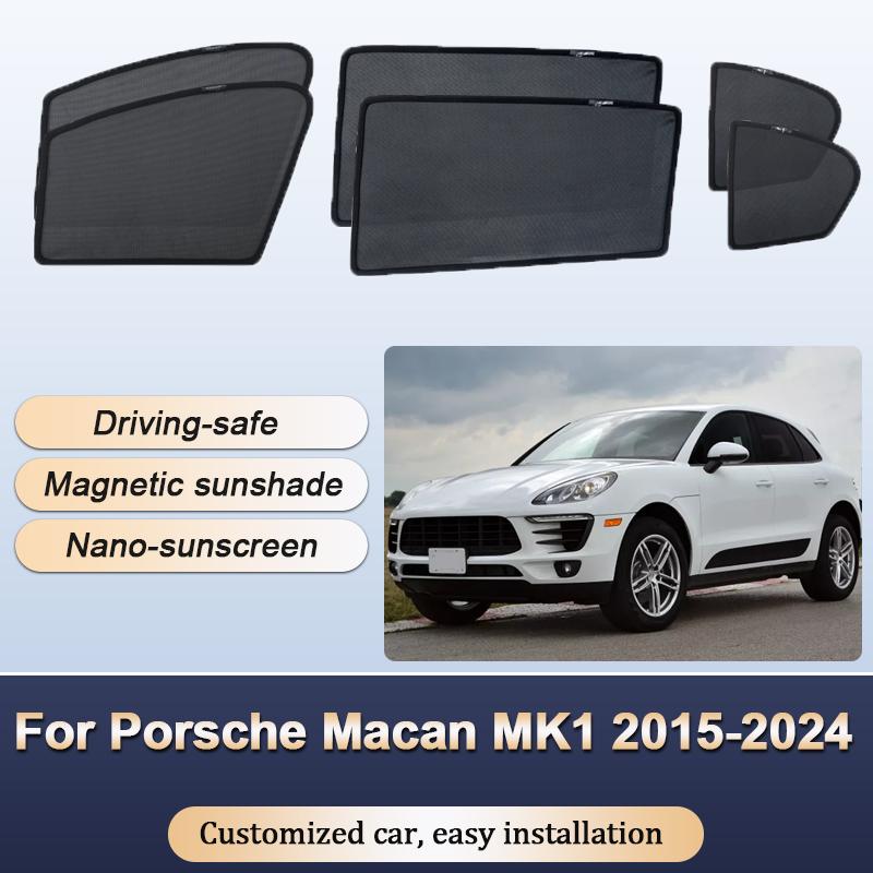 Sun Shades For Porsche Macan MK1 2015 2016-2024 Sunshades Magnetic Heat insulation Curtains Privacy Window Visor Accessories