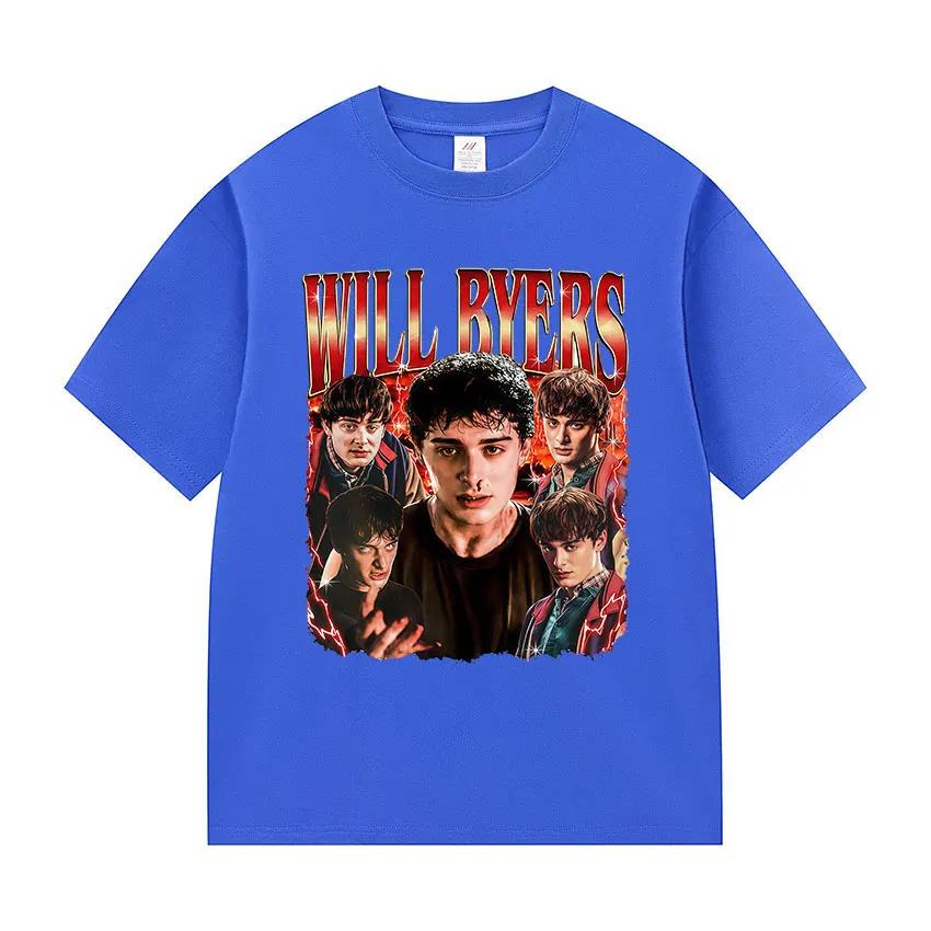 T-shirt Graphique Homme Série TV Will Byers Vintage Haute Qualité Mode T-shirts Homme Coton Manches Courtes Streetwear