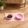 Raised Edge Pet Bowl Pad Food Grade Silicone Feeding Mat, Anti-Slip Dog Cat Washable Tray Waterproof Insulation for Puppy Kitten Spill Proof Mat