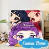 Custom Name KPop Cartoon Blanket bed sofa Blanket Flannel Blanket for Camping, Hiking, Picnic Essentials,gift for Fan family