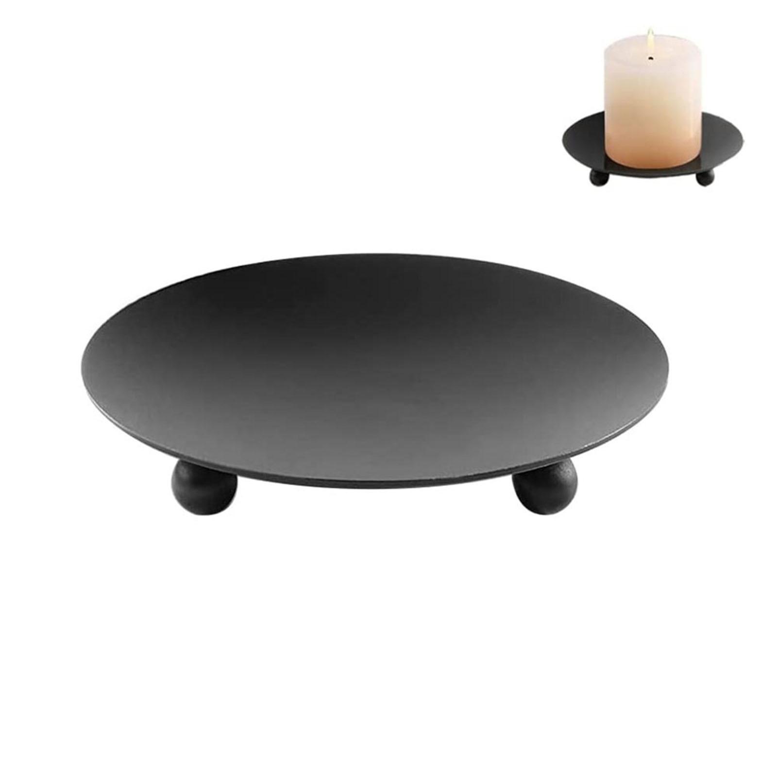 

Подсвечник из черной железной пластины, подсвечник с декоративной железной колонной, подставка для свечей на пьедестале для светодиодных и восковых свечей, ароматические конусы, спа, свадьбы 6.8cm*1pc