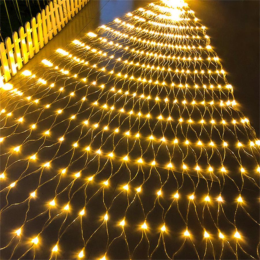 3x2M 10x1M 6x4M LED Net Lights Outdoor Mesh Lights 8 Modes Plug in Waterproof Christmas Net String Lights for Bushes Decor