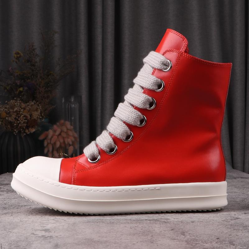 Herr Casual Skor Mode Herr Sneakers Snörskor för Man Streetwear Extra Långa Skosnören Svarta Enfärgade Sneakers