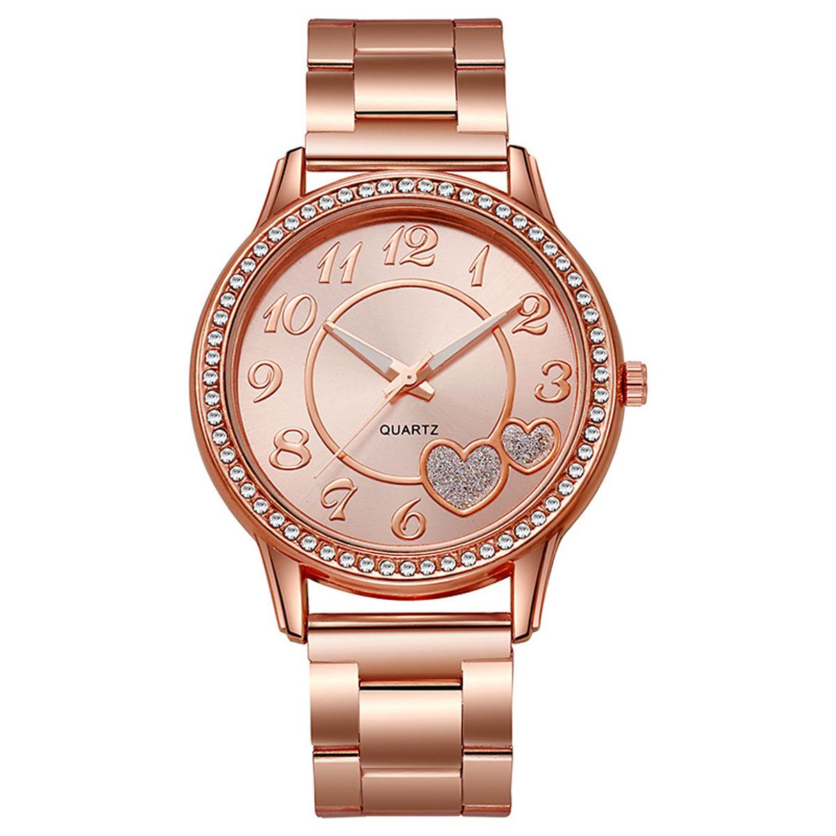 

Кварцевые часы с инкрустированным стразами циферблатом в форме сердца, женские ремешковые часы, изысканный циферблат, аксессуары для одежды