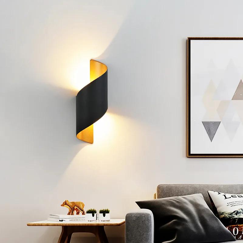 Modern LED Wall Lamp 10W Waterproof Outdoor Indoor Spiral Design Nordic Sconce Lighting for Home Decor