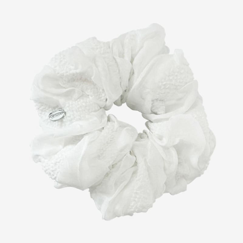 Quartevv Mongle Shirring Scrunchie - White