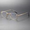 Brand Reproduction Special Trendy Inverted Frame Design Pure Titanium Half-Rim Square Glasses Business Ultralight Big Half Frame