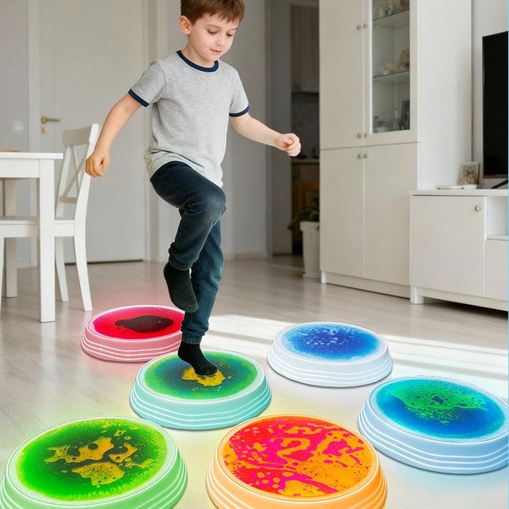 LED Light Up Stepping Stones Kids Balance Beam Sensory Integration Training Toy Outdoor Play Games