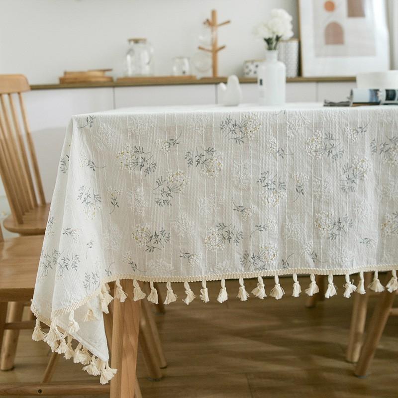 Cotton Linen Daisy Tablecloth Small Fresh Style Ins Photo Background Cloth