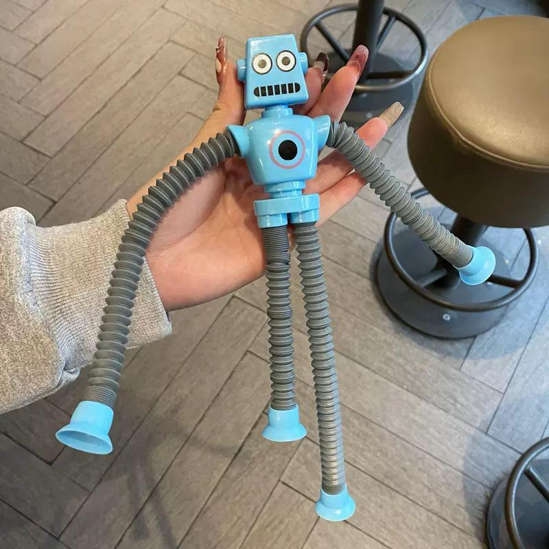 Light-Up Giraffe Telescopic Tube Educational Suction Cup Toy for Parent-Child Interaction