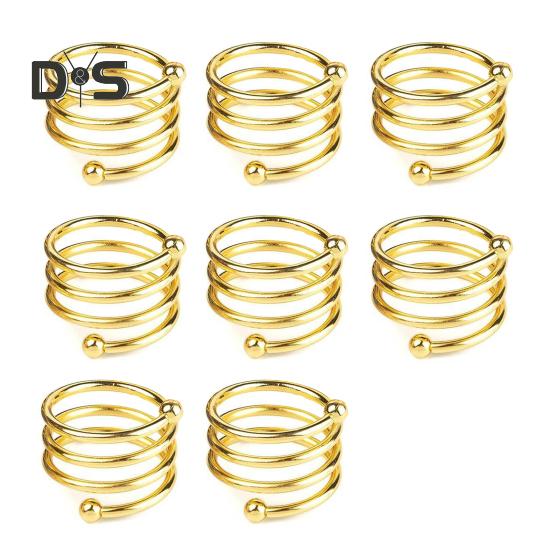 8 Pcs Napkin Rings Round Metal Napkin Holders Spring Design Reusable Napkin Rings for Table Settings Wedding Dinner Party