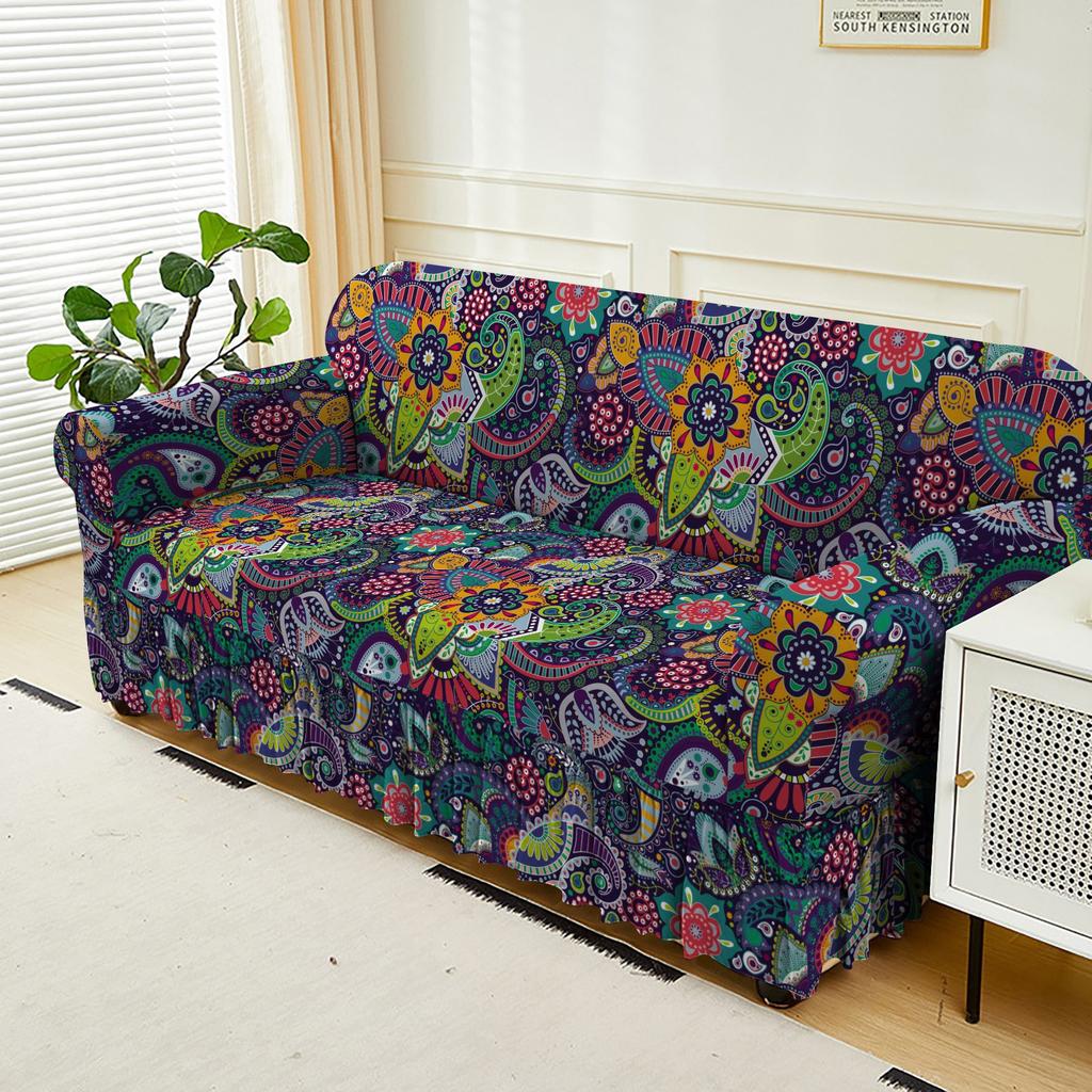 Universal All-Inclusive Elastic Sofa Cover, Four-Season Universal Sofa Cover, Nordic Style Internet Celebrity Skirt Sofa Protection