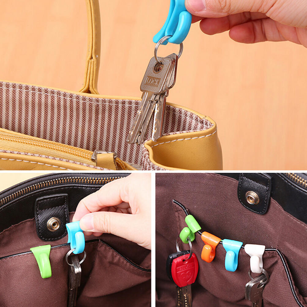 2 Pezzi Ganci per Borsa Anti-Perdita Comodo Portatile Porta Oggetti Piccoli Clip per Chiavi