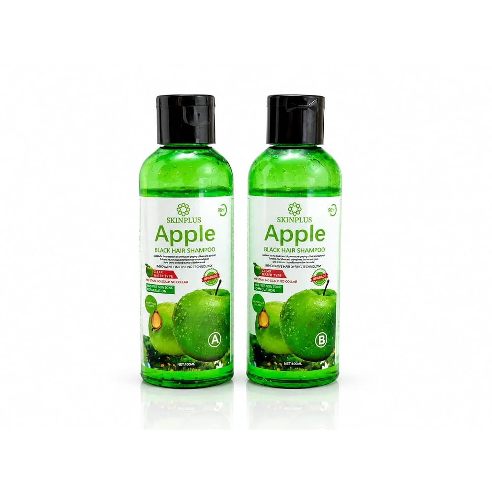 SKINPLUS Apfel HAIR Shampoo Geeignet für den Heimgebrauch – (100 × 2ml) Kein Handtuch, keine Kopfhaut(Flasche)