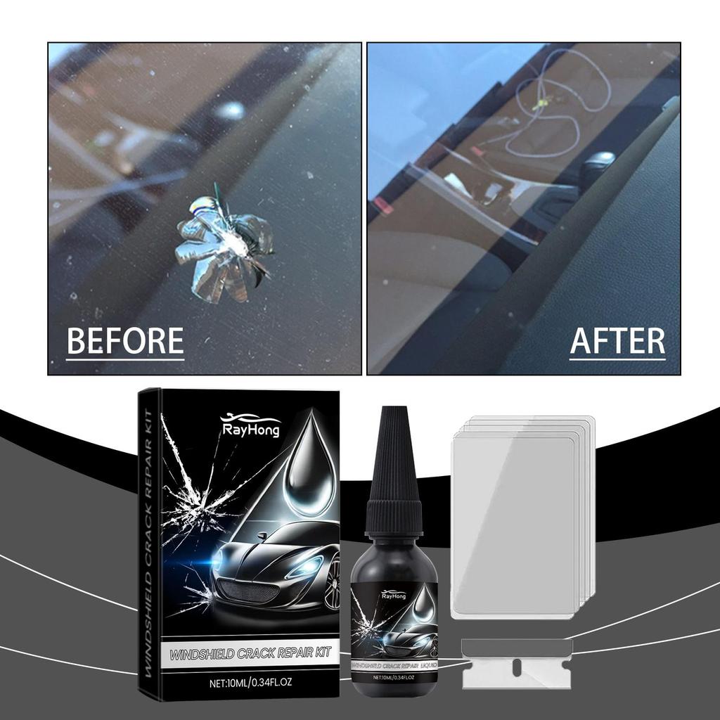 RAYHONG Auto Windshield Repair Fluid Kit Auto Front Windshield Repair Cracks Clear Vision