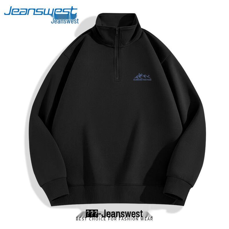 Jeanswest Spring 2026 American Style Half-Zip Stand Collar Hoodie
