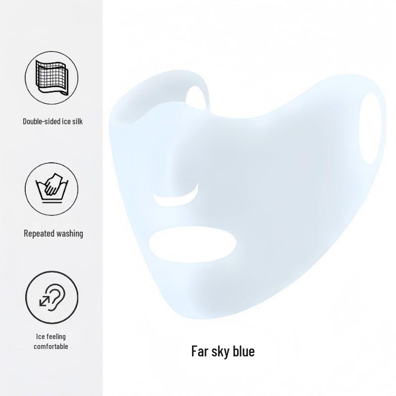 Summer Ice Silk Half Face Mask: Breathable, 3D-Stereo Design for Sun and UV Protection, Slimming Effect.
