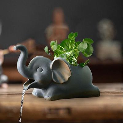 Fish Tank Decoration Aquarium Decor Flowing Water Ornament Porcelain Gift Hydroponic Filter Elephant