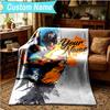 1PC Custom Name Blanket Dynamic Bruce-Lee Pose Flannel blankets Patterns Throw Blanket All-Season Soft Gift for Couch, Bed, Camping, Birthday gifts