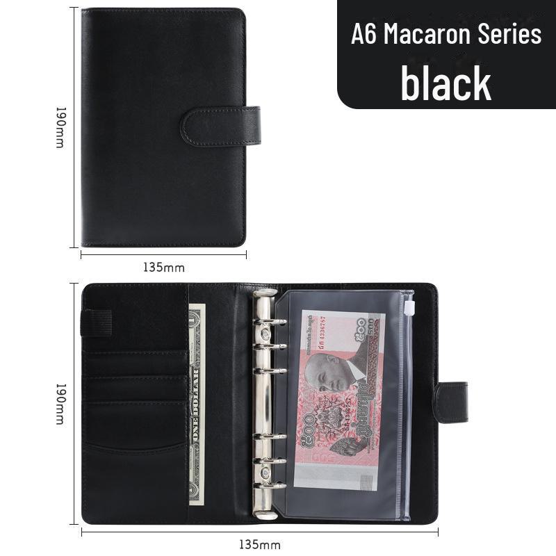 

Блокнот А6 на кільцях з макаронами зі штучної ПУ шкіри, корейський бюджетний планер