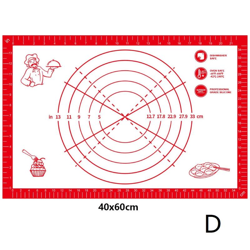 1 Stück Silikon Antihaft-Küchenhelfer Backformen Backmatte Knetmatte Teigmatte Pizza Kuchen Teigbereiter Küche Kochen Grill