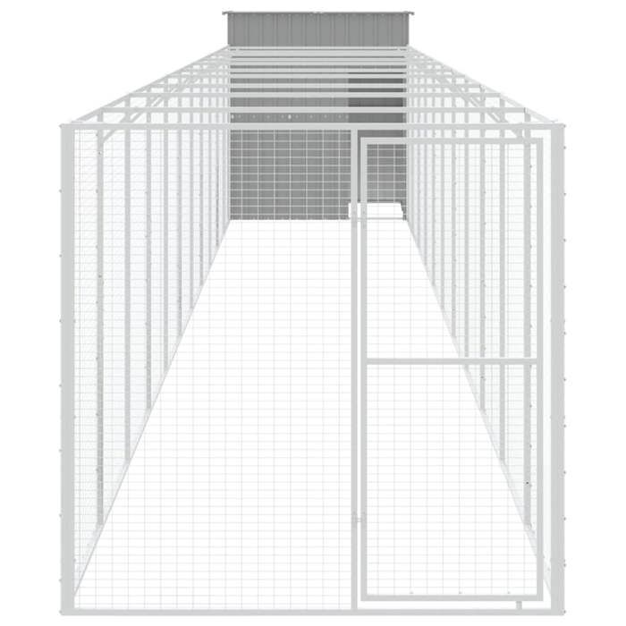 VidaXL Niche pour chien avec cour gris clair 165x1271x181 cm, cage pour chien, abri pour chien, maison pour animaux, cages 3189108