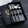 Abay Black Gold Stainless Steel Cutlery Set