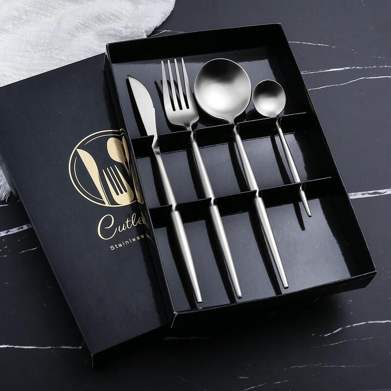 Abay Black Gold Stainless Steel Cutlery Set