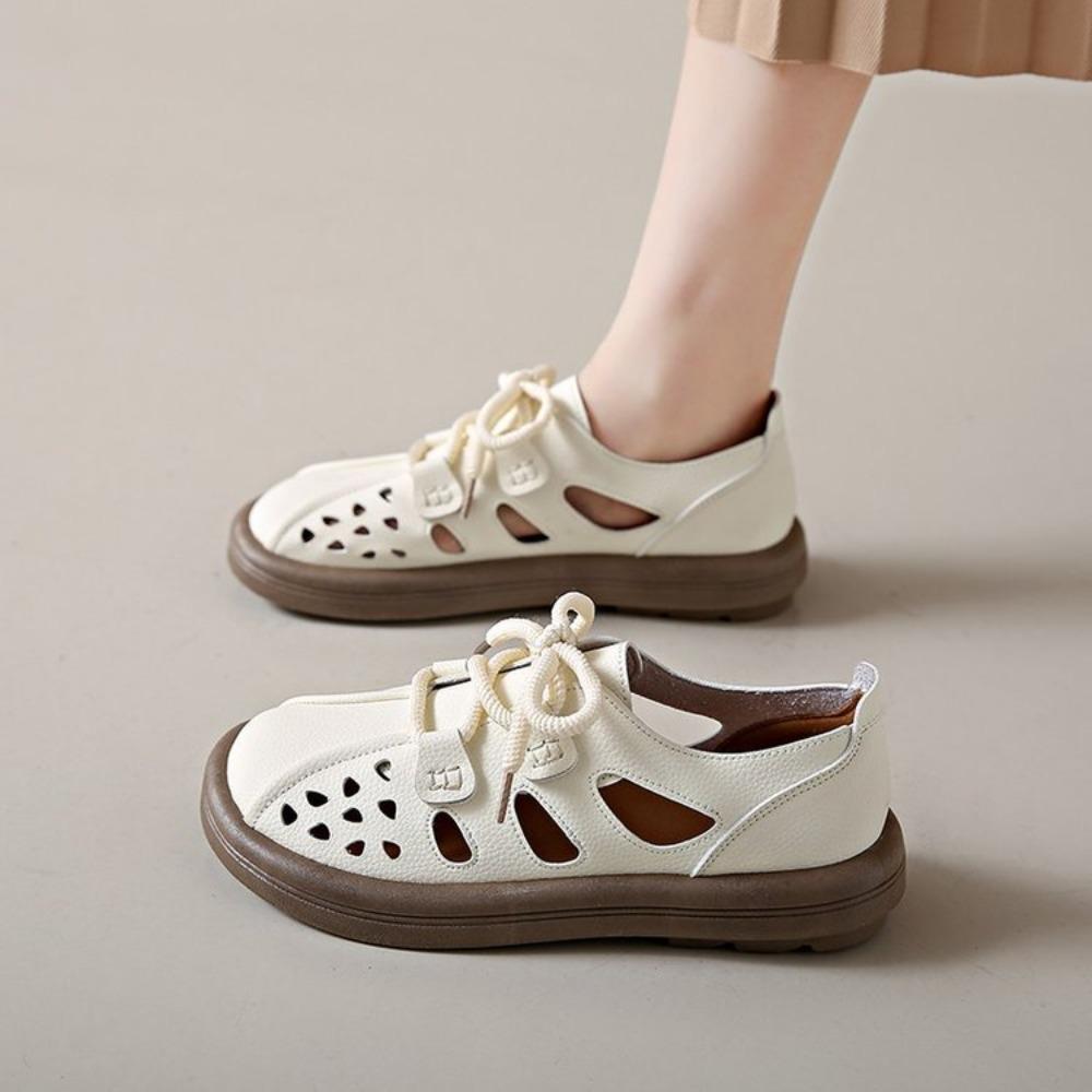 Übergröße Sommer Neu Komfort Lässig Damen Schuhe Mode Weiche Sohle Atmungsaktiv Ausgehöhlt Flache Schuhe für Damen