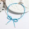 Necklace Ins Fashion Beaded Bow Necklace Clavicle Chain Joker Personalized Earrings Bracelet