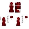 Medieval Vintage Style Cosplay Dress With Ruffled Hem And Long Sleeves For Game Anime Role Play