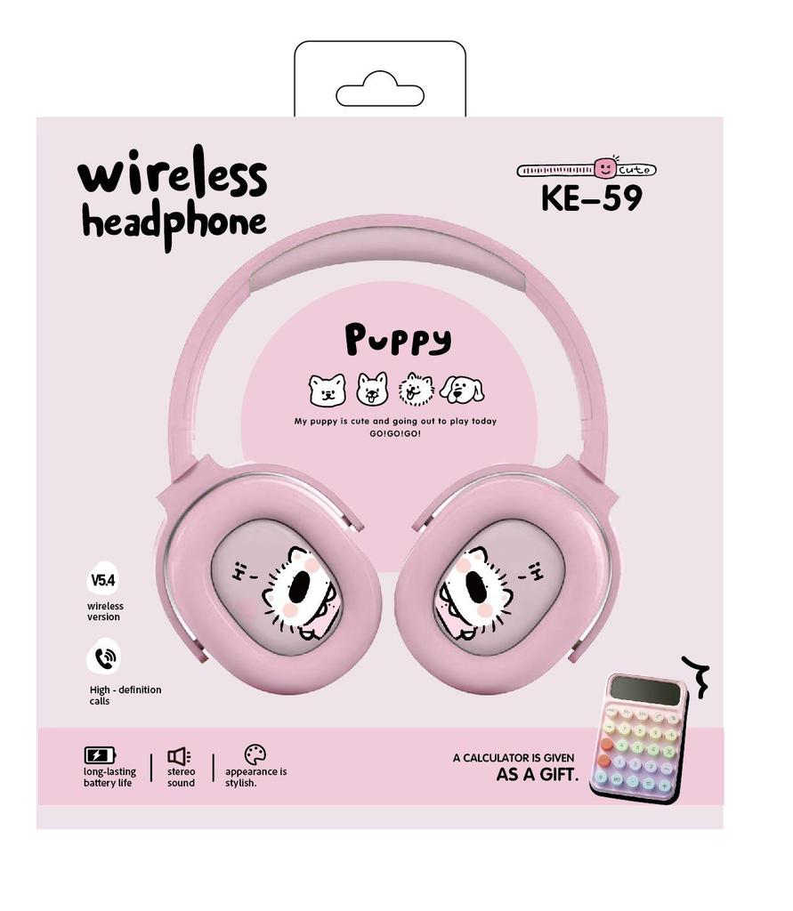 KE59 Cross New Over-Ear Bluetooth Stereo Headset - Fresh Simple Style for Computer