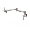 Solid Stainless Steel Wall-Mounted Kitchen Sink Faucet Dual Handle Pot Filler Single Hole Ceramic Valve Core for Hotels