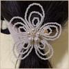High-End Bridal Pearl Flower Rhinestone Hair Clip: Elegant French Vintage Updo Accessory