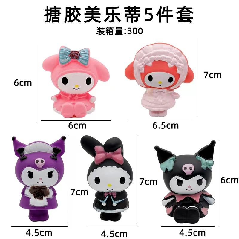 דמות מצוירת חמודה של סנריו מלודי מלודי קורומי הלו קיטי סדרת קינוחים פתקים קישוטי שולחן דמויות בובות מתנות לחג