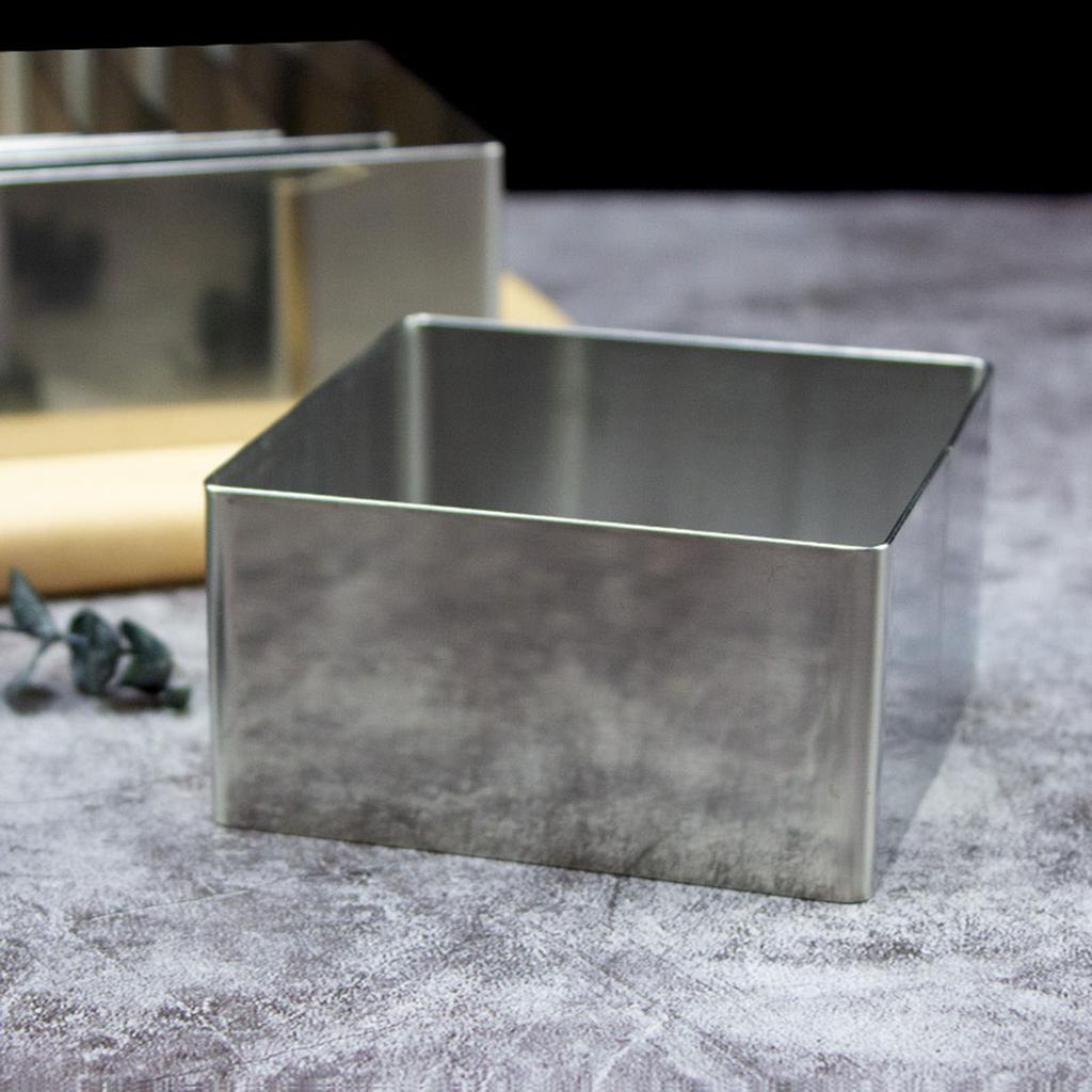Formas de bolo Anéis Forma quadrada de mousse Anel de bolo de aço inoxidável Utensílio para confeitaria de sobremesa Forma quadrada de bolo Utensílios para assar