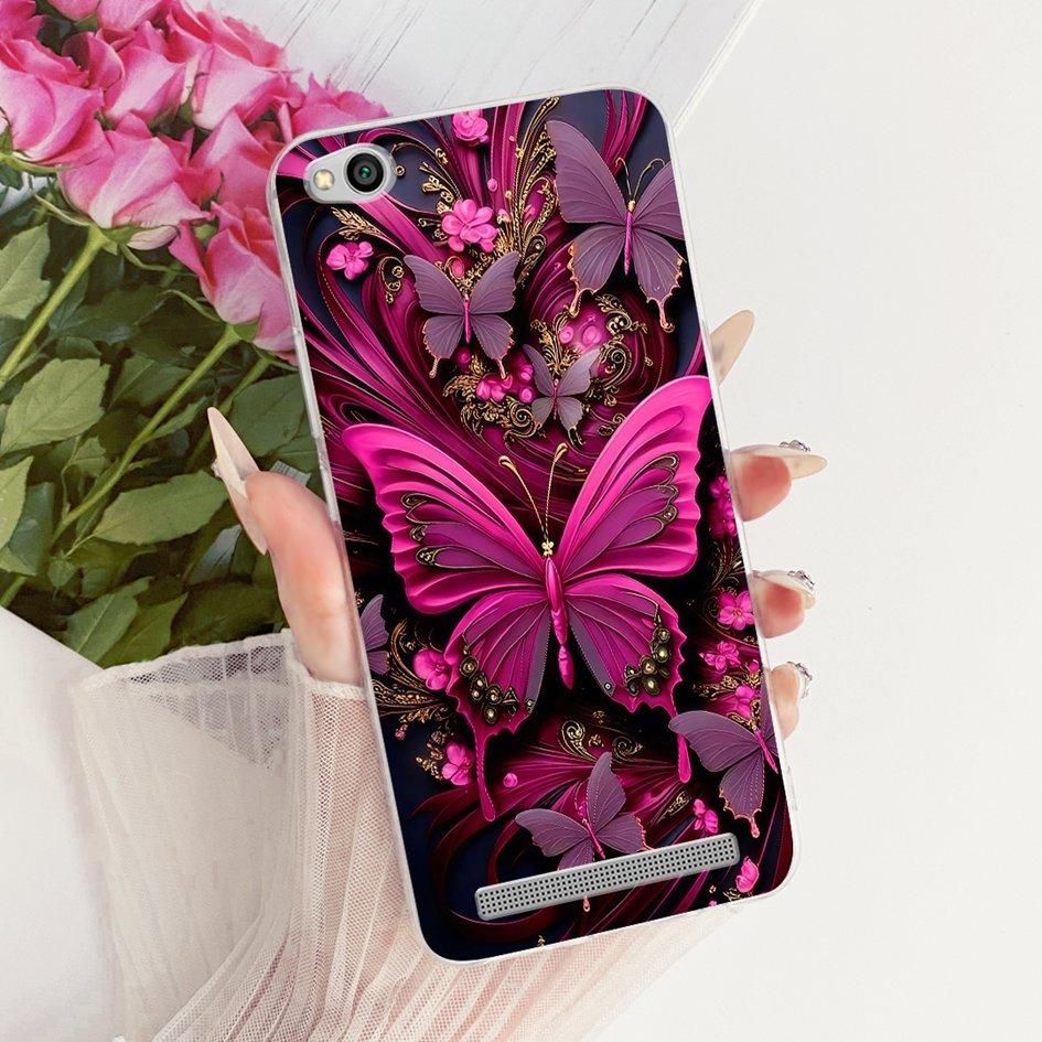 For Cover Xiaomi Redmi 4A 5A 4 4X Go Phone Case Popular Butterfly Flower Soft Slim Silicone Back Cover For Redmi4a Redmi4x Shell
