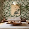 Green Line Floral Pvc Water-Repellent Cabinet Sticker Retro Peel And Stick Tv Background Wall Cover Classic Self-Adhesive Room Decor