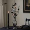 Halloween Eyeball Decorations Black Artificial Branches, Scary Eyeballs Picks with Bats Pine Decoration Branch Cones for Gothic Vase Filler,