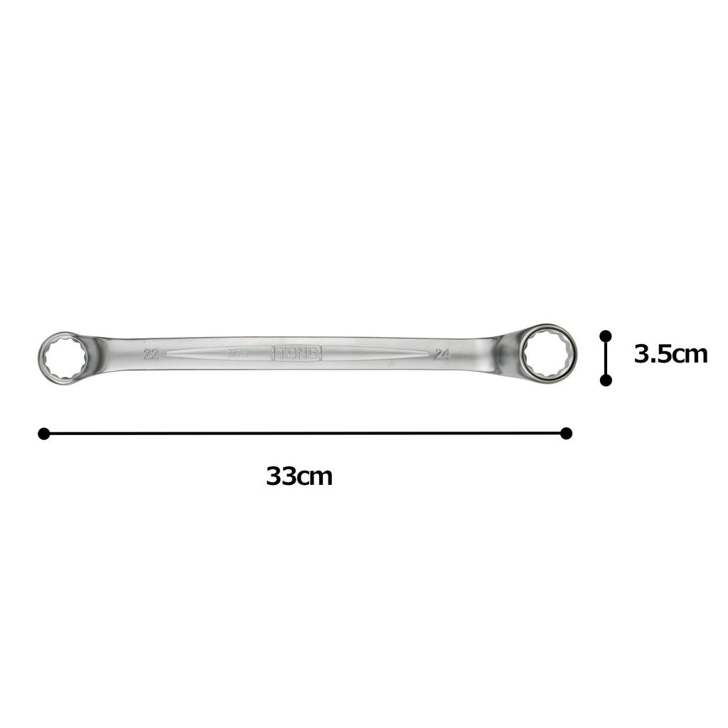 TONE Langer Mechaniker Maulschlüssel (75°), M75-2224, 22 x 24mm Schlüsselweiten