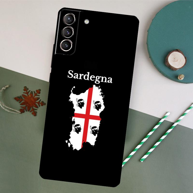 Flagge von Sardinien Handyhülle Für Samsung Galaxy S25 S26 Ultra S20 S21 S22 S23 S24 Plus S10 S25 FE Rückseite