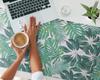 Desk Mat For Graphic Designers And Designers Tropical Leaves 120X60 Cm