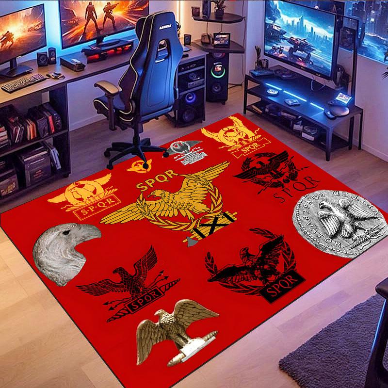 SPQR Eagle Emblem Rug, suitable for living room, bedroom, game room, computer room and home décor.