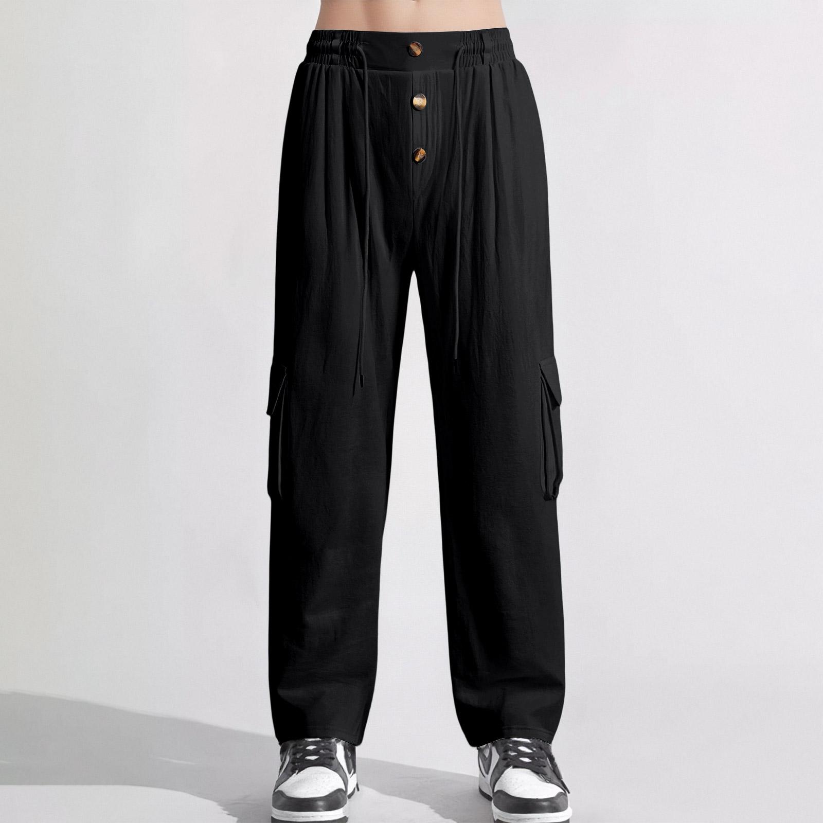 

Мужские спортивные повседневные брюки для бега, легкие походные брюки, уличные брюки L чёрный