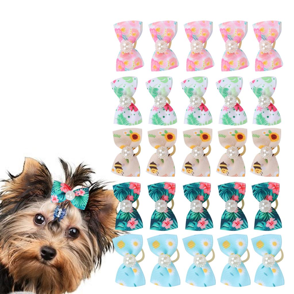 25pcs Pet Hair Bows Mixed Styles Pet Cat Puppy Small Dog Grooming Accessories