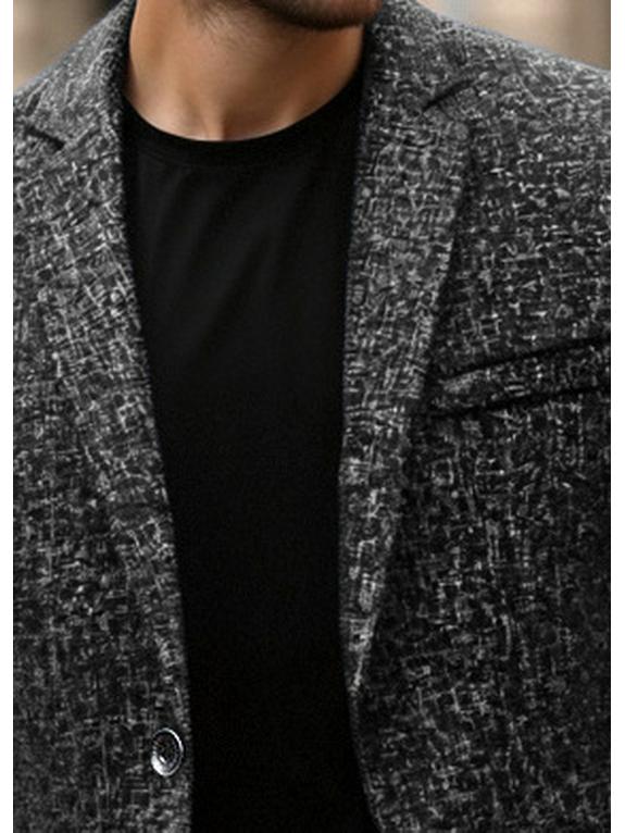 2025 Men's Thin Single-Breasted Casual Blazer - Spring/Autumn, Iron-Free