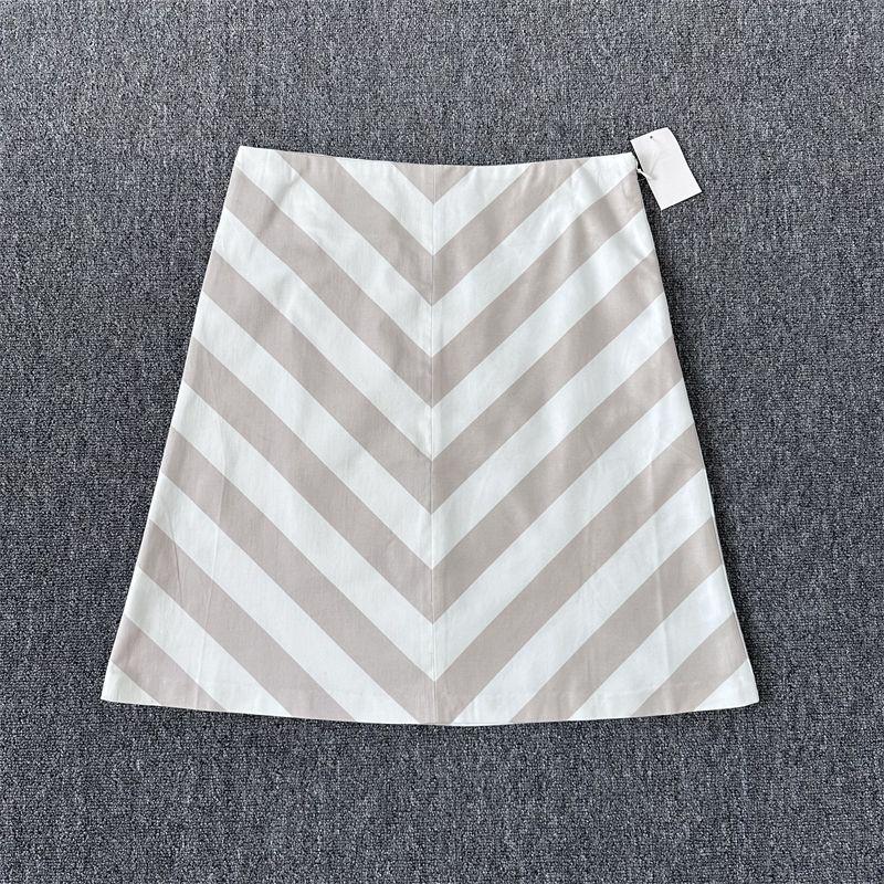 

Age-Reducing Fashion Cotton Striped Elegant Graceful A- line Skirt